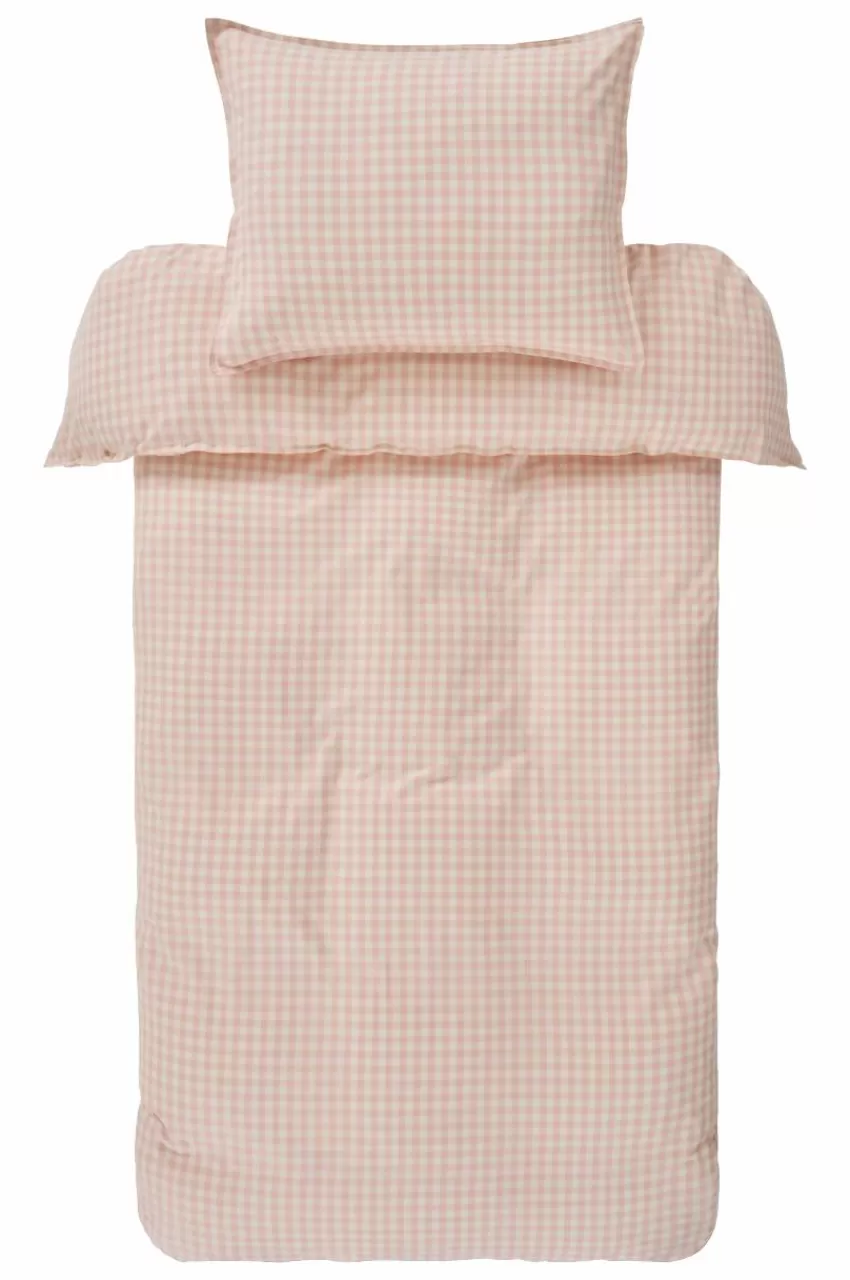 Påslakanset*Jotex VERMONT Påslakanset Enkelsäng - Ekologisk Rosa/creme