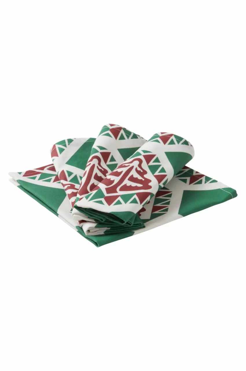 Servetter | Juldukning*Jotex VERY MERRY Servett 4-pack Vit/grön/röd