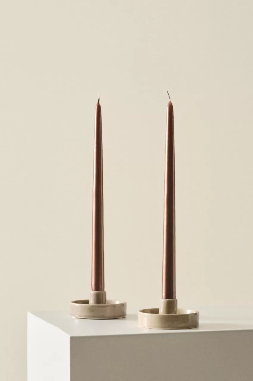 Ljus | Juldekoration*Jotex VICKAN METALLIC Antikljus 2-pack - Höjd 35 Cm Beige
