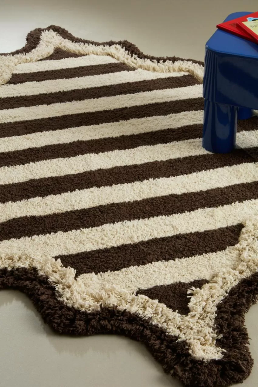 Bomulls- & Trasmattor | Barnmattor*Jotex VIOLETA MINI Fyrkantig Bomullsmatta 130x130 Cm Brun/naturvit