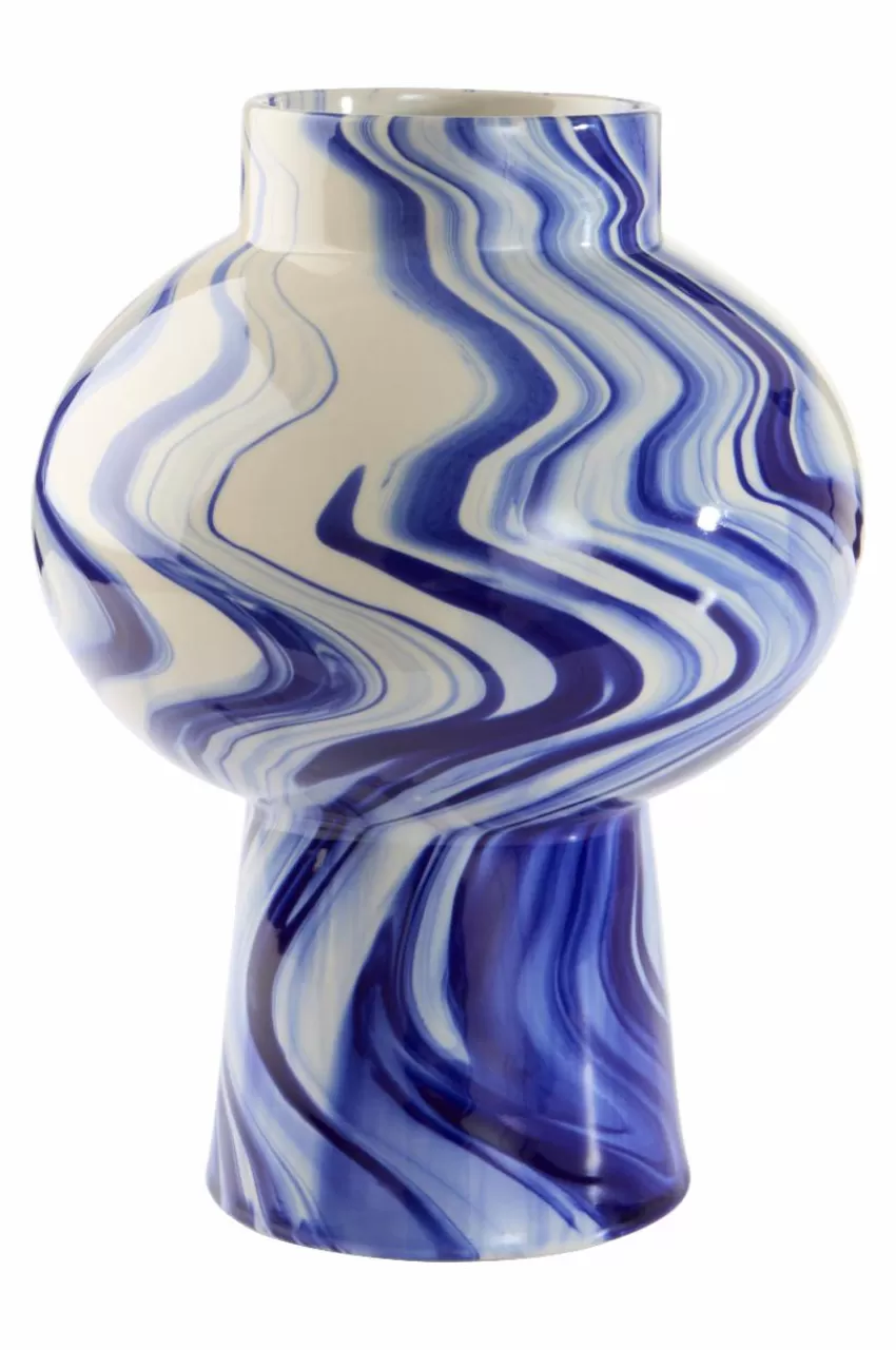 Vaser*Jotex WAVE Vas Höjd 29,5 Cm Blå/vit