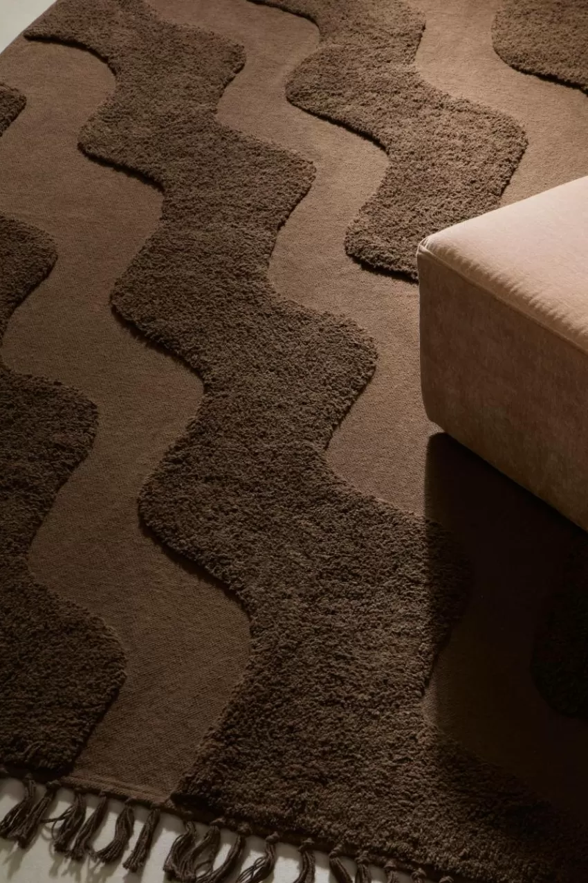Bomulls- & Trasmattor | Barnmattor*Jotex WAVING Bomullsmatta Ekologisk 130x190 Cm Chokladbrun