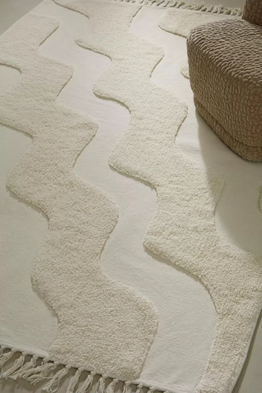 Bomulls- & Trasmattor | Barnmattor*Jotex WAVING Bomullsmatta Ekologisk 130x190 Cm Naturvit