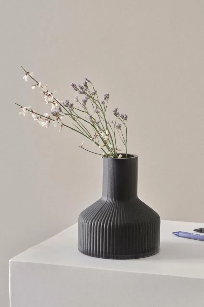 Vaser*Jotex WERA Glasvas - Höjd 14 Cm Mörkgrå