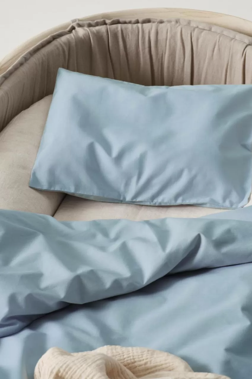 Barnsängkläder*Jotex ZACK PERCALE BABY Påslakanset Vagn/vagga - Ekologisk Dimblå