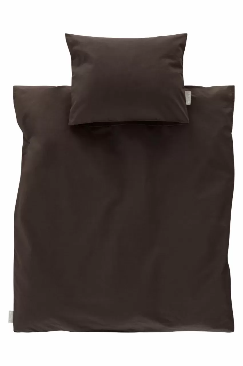 Barnsängkläder*Jotex ZACK PERCALE BABY Påslakanset Vagn/vagga - Ekologisk Choklad