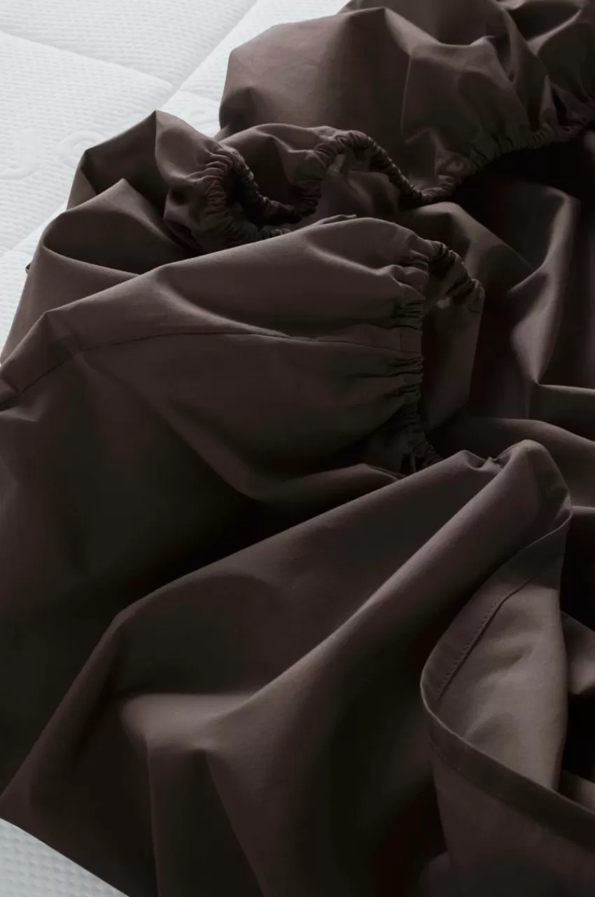 Barnsängkläder*Jotex ZACK PERCALE MINI Dra-på-lakan - Ekologisk Choklad