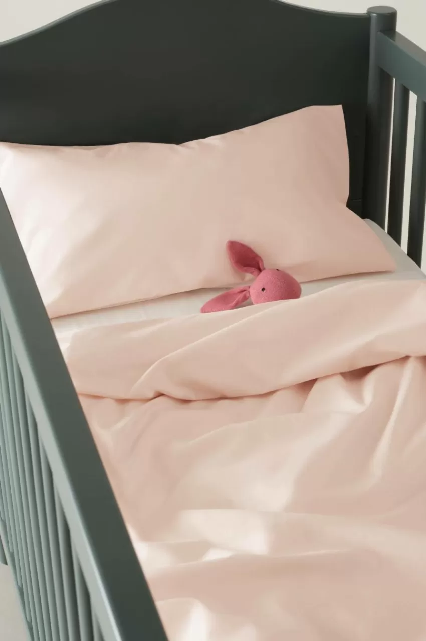 Barnsängkläder*Jotex ZACK PERCALE MINI Påslakanset Spjälsäng - Ekologisk Blek persika