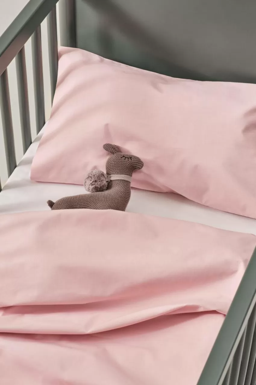 Barnsängkläder*Jotex ZACK PERCALE MINI Påslakanset Spjälsäng - Ekologisk Puderrosa