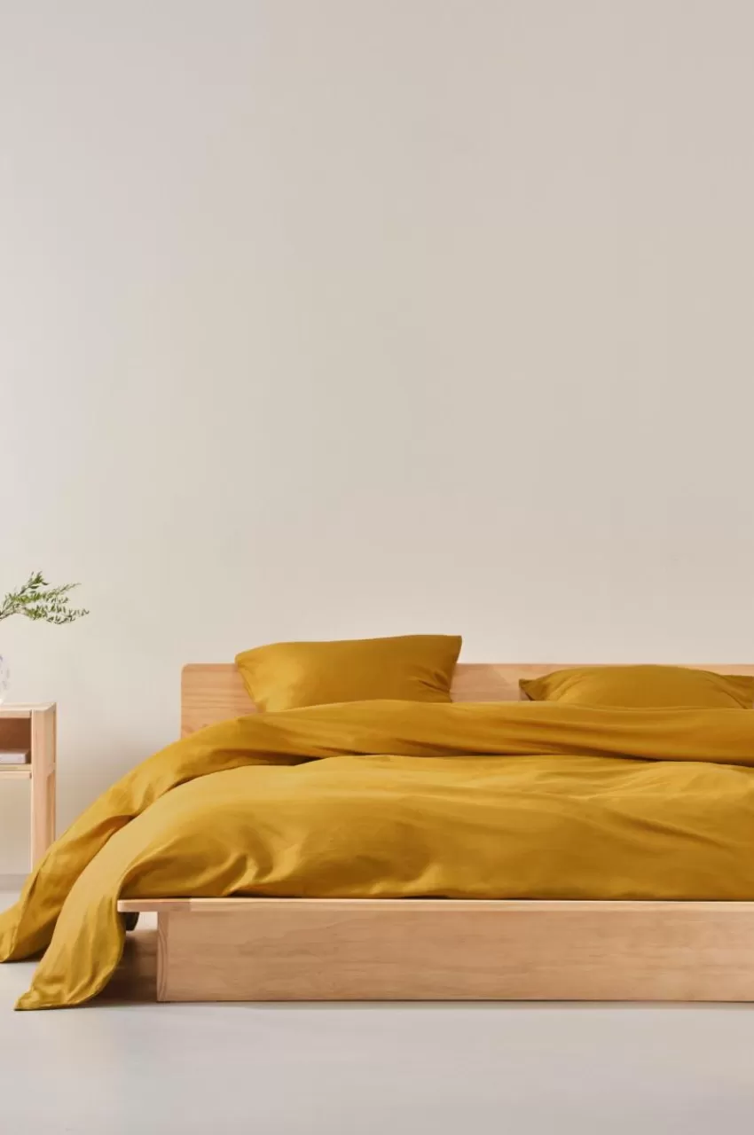 Påslakanset*Jotex ZACK SATIN Påslakanset Dubbelsäng Ekologisk Guldockra