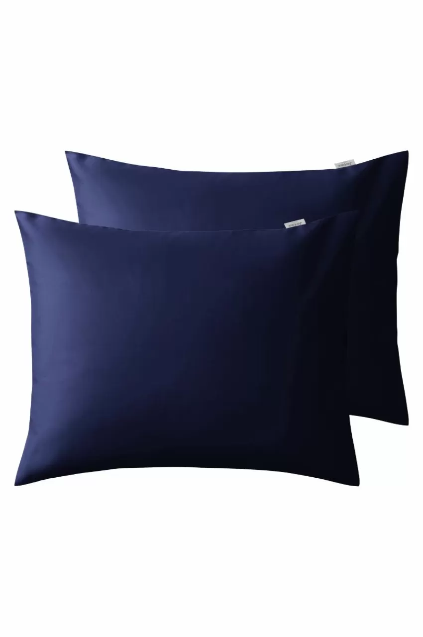 Örngott*Jotex ZACK SATIN örngott 60x50 Cm 2-pack - Ekologisk Mörkblå
